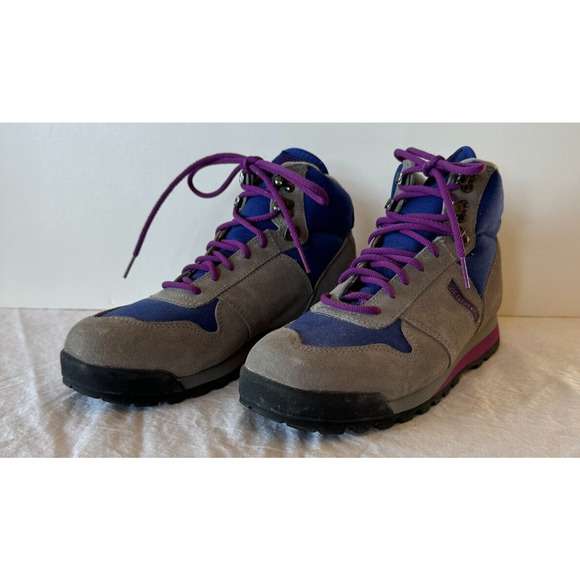 Merrell Y2K Womens Hiking Camping Boots Suede Sz 9 Air Cushion Gray Blue Purple - Picture 3 of 10